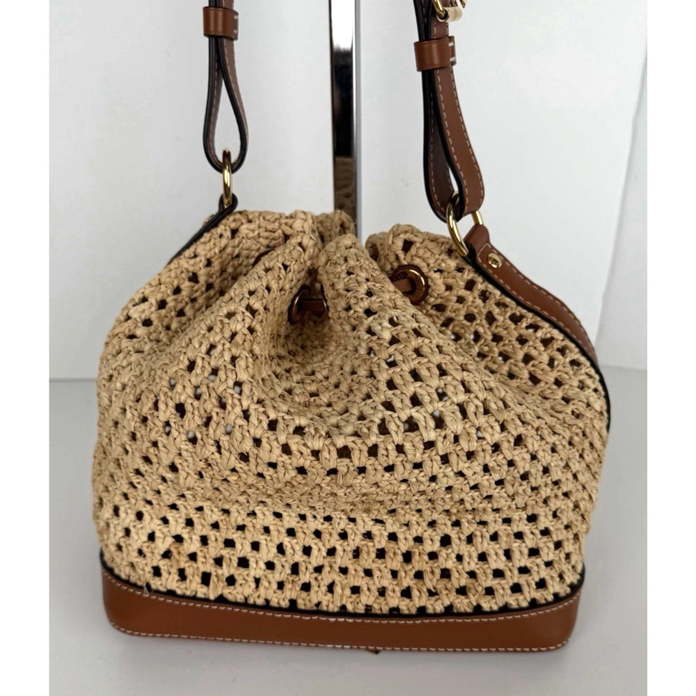 Louis Vuitton Noe BB Bag in Natural Woven Raffia with Leather Trim E-8 - Picture 2 of 16